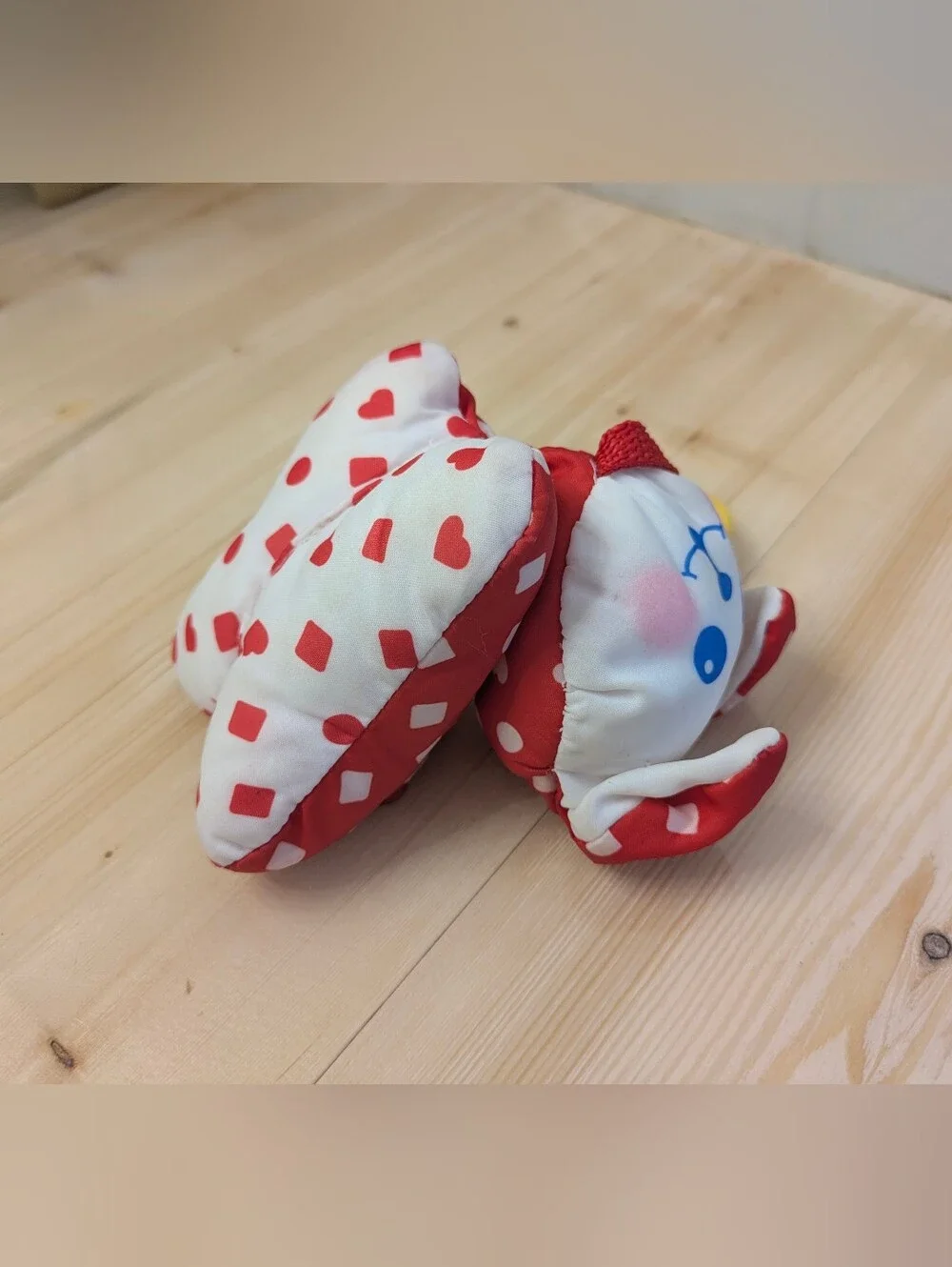 Vintage 1990 Red and White Baby toy with rattle